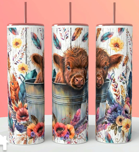 Highland Cow Cute 20oz Stainless Steel Tumbler